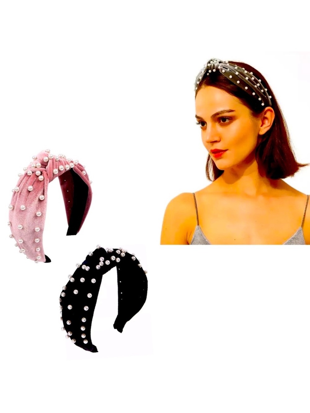 🍒3/$30 New Knotted Velvet Pearl Headband